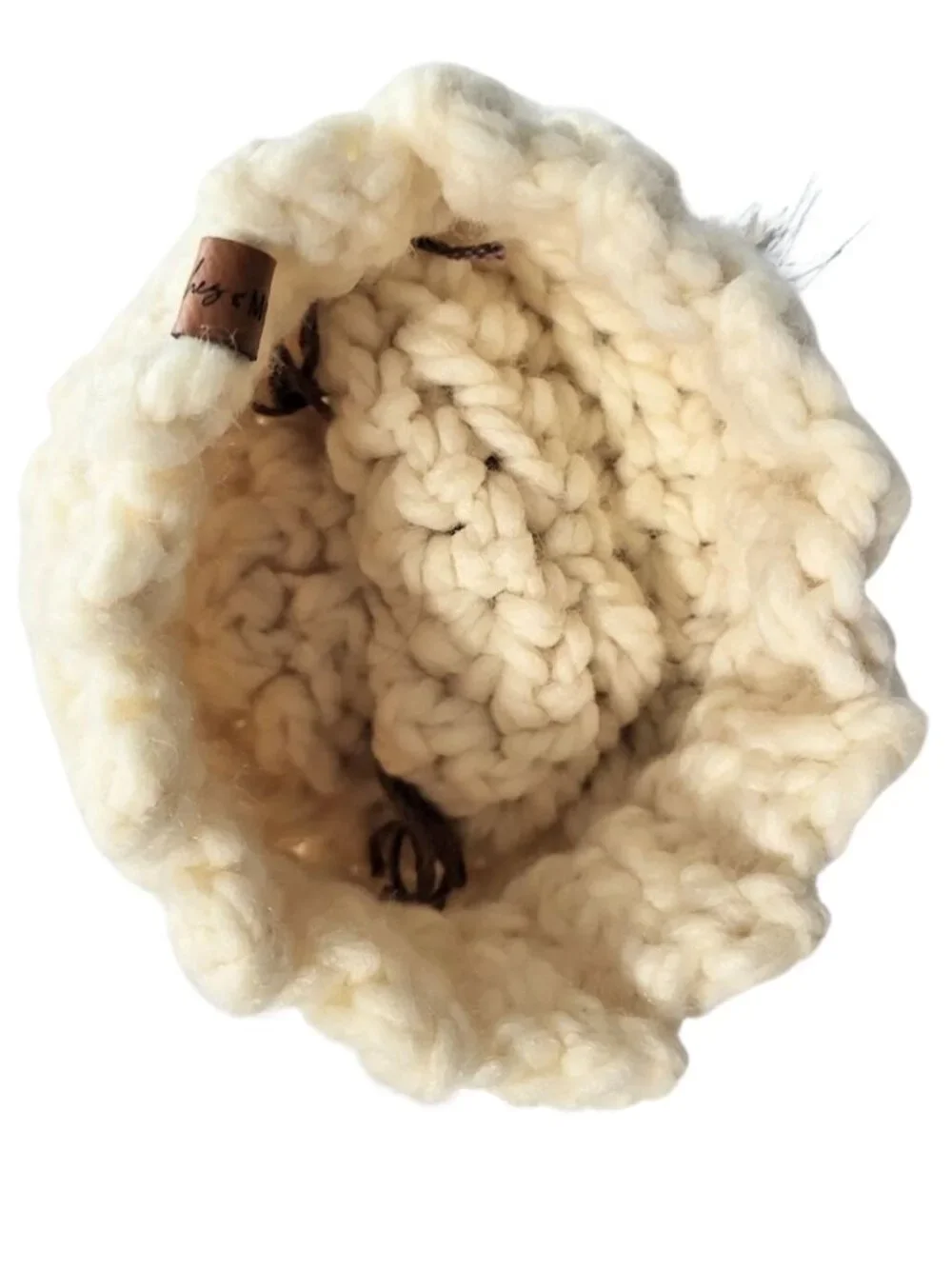STITCHES & MOOR Chunky Knit Double Pom-Pom Faux Fur Beanie Hat - Infants 0-12 M